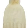 Hat Attack Accessories Cashmere Slouchy Cuff Hat With Fur Pom