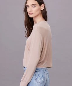 LNA Ribbed L/S Crew Nude