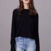 LNA Ribbed L/S Crew - Black Clothing