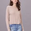 LNA Ribbed L/S Crew Nude
