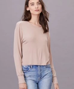 LNA Ribbed L/S Crew Nude