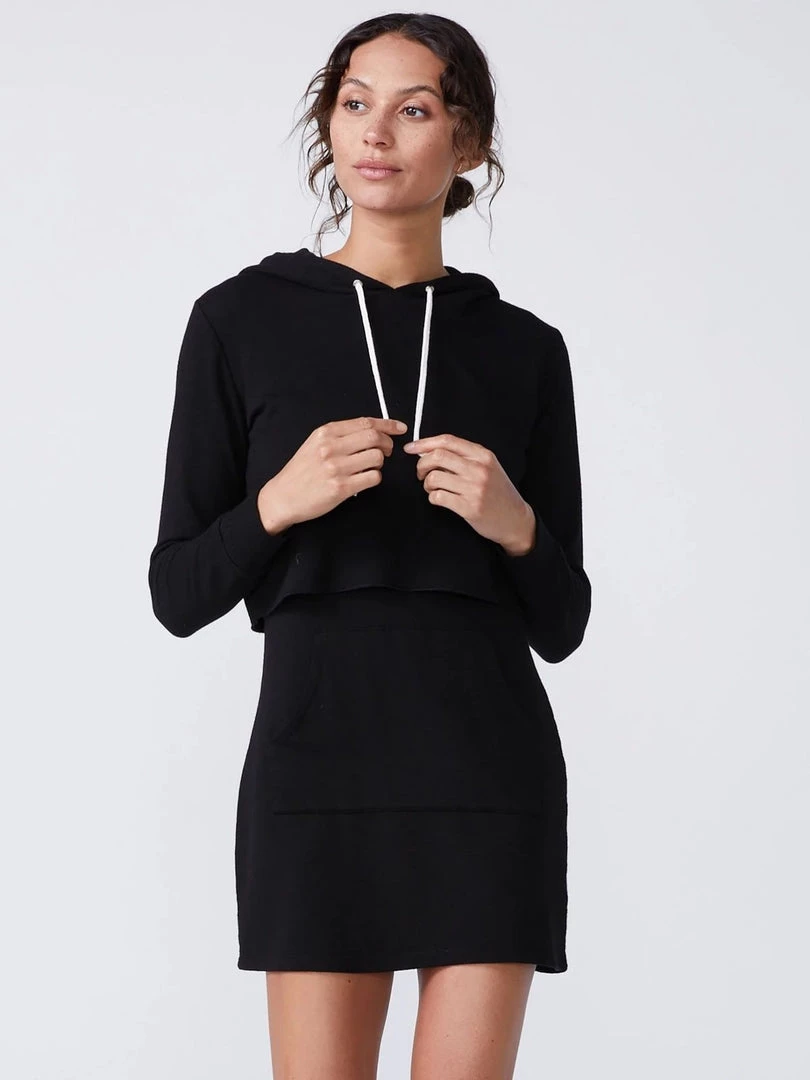 Monrow Clothing Double Layer Hoodie Dress 3 Monrow Clothing Double Layer Hoodie Dress