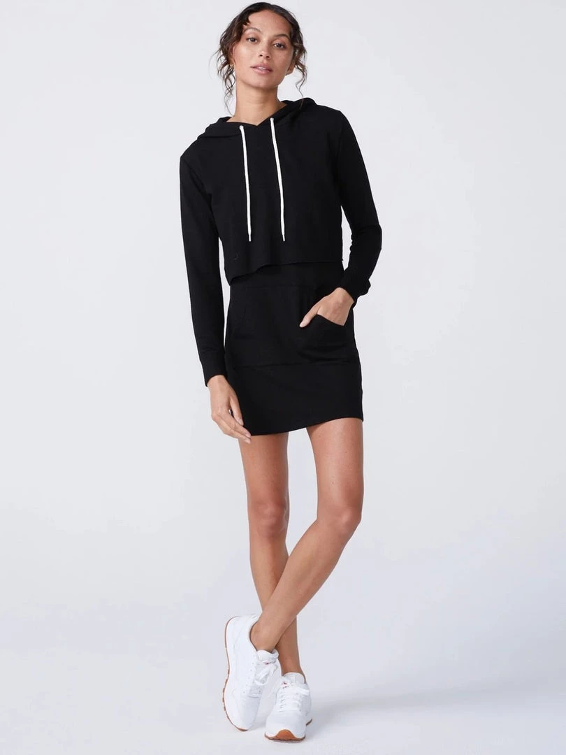 Monrow Clothing Double Layer Hoodie Dress 4 Monrow Clothing Double Layer Hoodie Dress