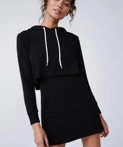 Monrow Clothing Double Layer Hoodie Dress 7 Monrow Clothing Double Layer Hoodie Dress