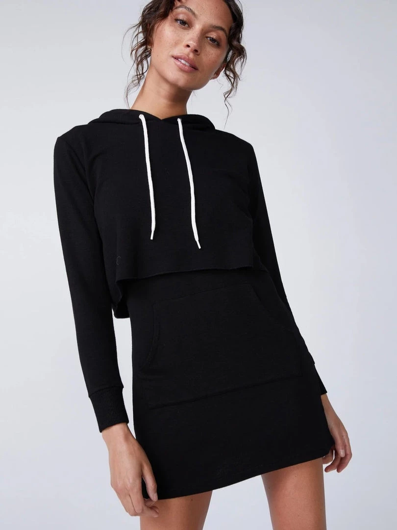 Monrow Clothing Double Layer Hoodie Dress 5 Monrow Clothing Double Layer Hoodie Dress