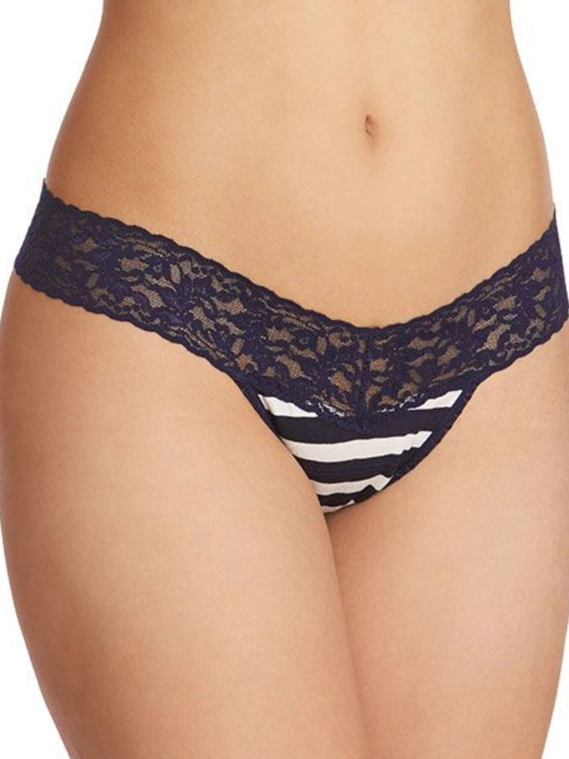 Hanky Panky Low Rise Thong - Stripe Jersey Navy/White Clothing 3 Hanky Panky Low Rise Thong - Stripe Jersey Navy/White Clothing