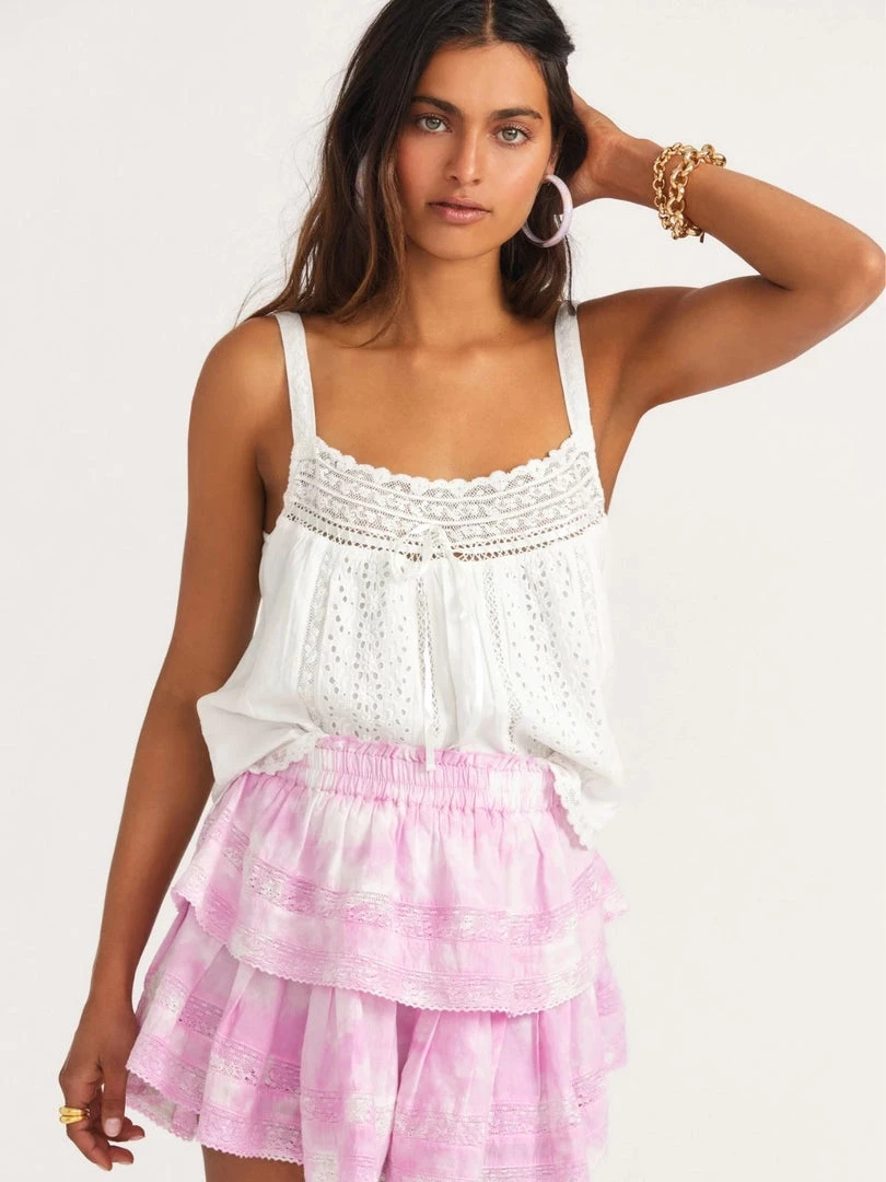 LoveShackFancy Clothing Aston Cami - White 3 LoveShackFancy Clothing Aston Cami - White