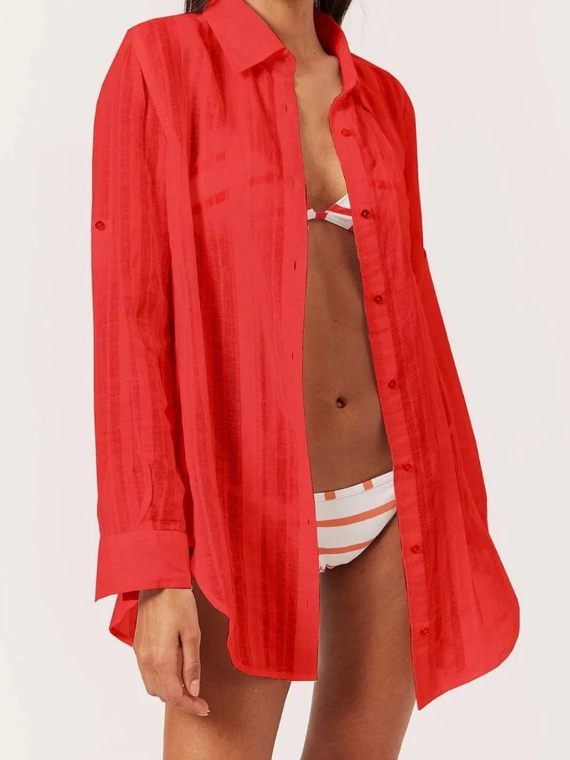 Solid & Striped The Oxford Tunic - Candy Red 3 Solid & Striped The Oxford Tunic - Candy Red