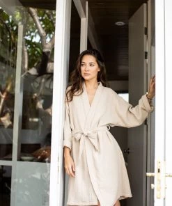 Home No. 23 Alaia Robe - Sand