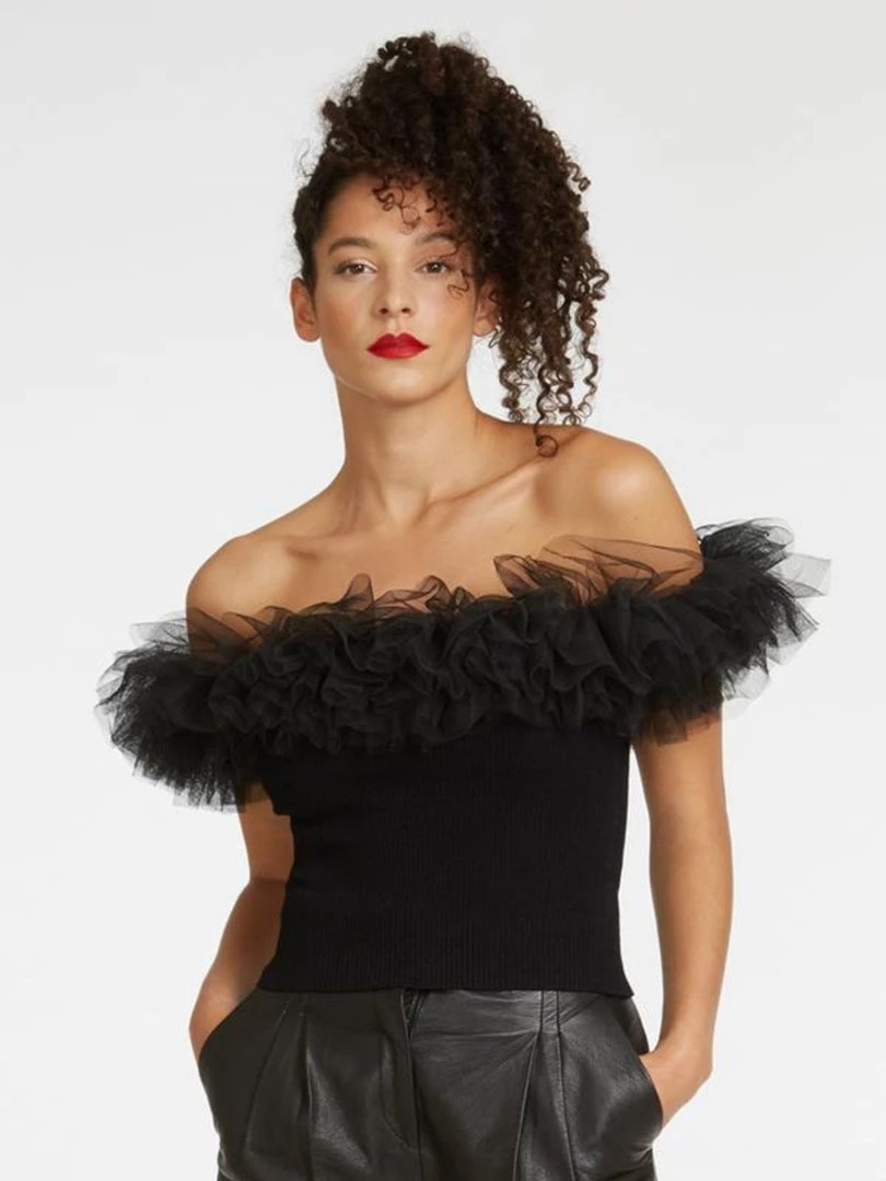 Autumn Cashmere Off The Shoulder Tulle Top Clothing 3 Autumn Cashmere Off The Shoulder Tulle Top Clothing