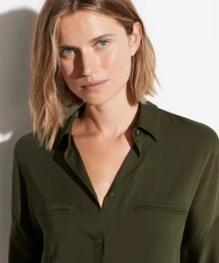 Vince Stretch Satin Short Sleeve Blouse 9 Vince Stretch Satin Short Sleeve Blouse