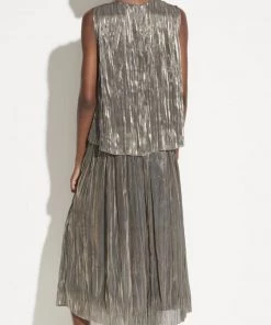 Vince Iridescent Pleated Shell
