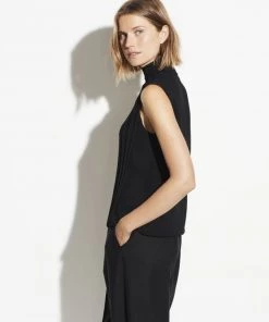 Vince Sleeveless Mixed Rib Turtleneck Clothing
