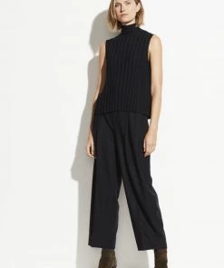Vince Sleeveless Mixed Rib Turtleneck Clothing