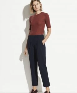 Vince Side Strap Pull On Pant - Navy Clothing