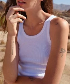 AMO Clothing Long Rib Tank - White