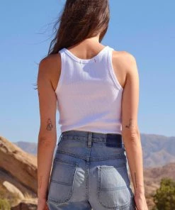 AMO Clothing Long Rib Tank - White