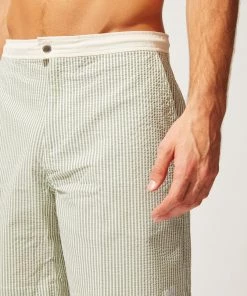 Solid & Striped The Boardshort - Green/White Seersucker 9 Solid & Striped The Boardshort - Green/White Seersucker