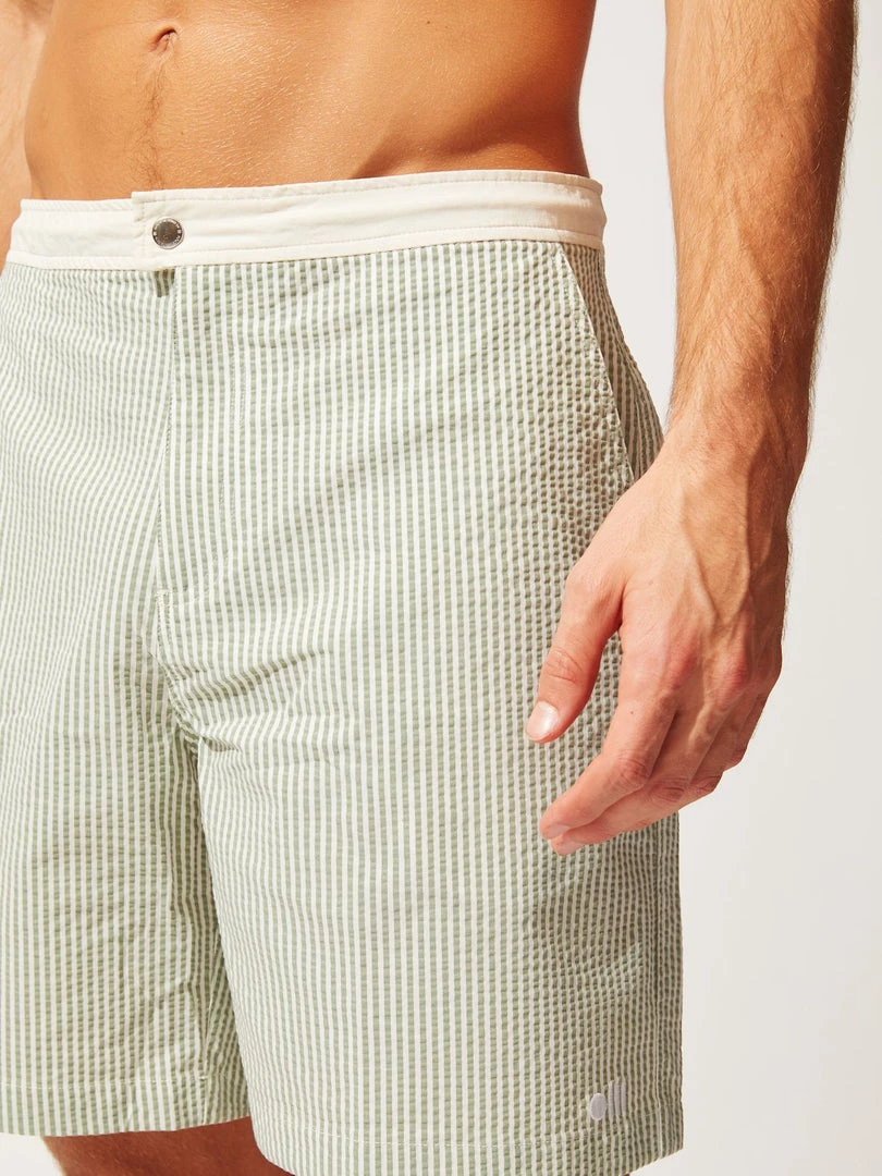Solid & Striped The Boardshort - Green/White Seersucker 5 Solid & Striped The Boardshort - Green/White Seersucker